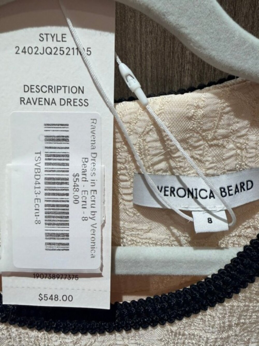 NWT Veronica Beard Ravena Ecru Jacquard Mini Dress Size 8 - Picture 7 of 14